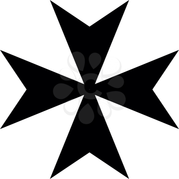 Maltese cross icon black color vector illustration flat style simple image