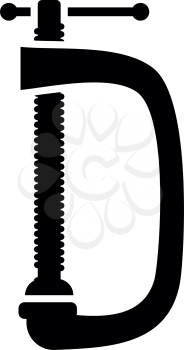 Cramp screw-clamp icon black color vector illustration flat style simple image
