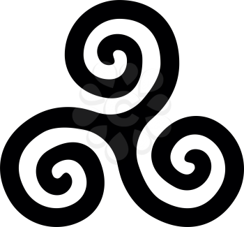 Triskelion or triskele symbol sign icon black color vector illustration flat style simple image