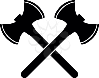 Two double-faced viking axes icon black color vector illustration flat style simple image