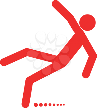 Man slip fall icon Illustration color fill simple style