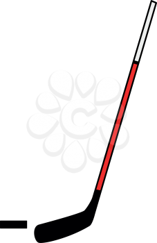 Hockey sticks and puck  it is icon . Flat style .