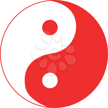 Yin Yang symbol icon . Different color . Simple style .