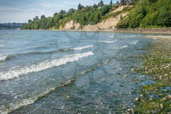 A veiw of the shoreline at Saltwater State Park in Des Moines, Washington.