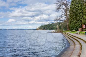 A view of Lake Washington from Seward Park.