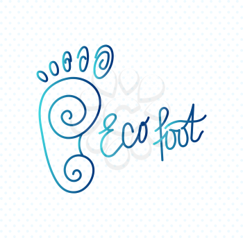 Logo of center of healthy feet. Human footprint sign icon. Barefoot symbol. Foot silhouette. Business abstract  logo. Vector illustration
