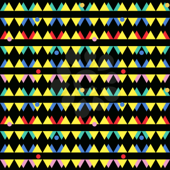 Seamless vintage abstract pattern with triangles in the style of 80 s. Fashion background in Memphis.Texture for scrapbooking, wrapping paper, textiles, home decor, skins smartphones backgrounds cards, website, web page, textile wallpapers, surface design, fashion, wallpaper, pattern fills.