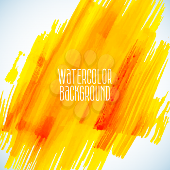 Watercolor yellow abstract background with space for text - vector