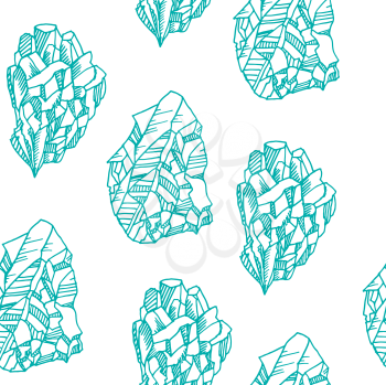 Seamless  vector color pattern with crystals doodle