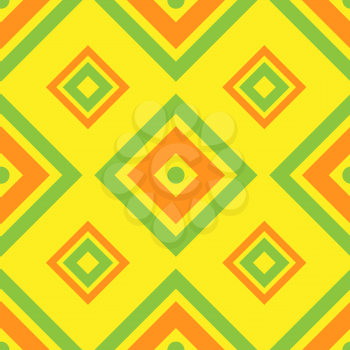 Yellow seamless geometric pattern with square. Can be used in textiles, for book design, website background.