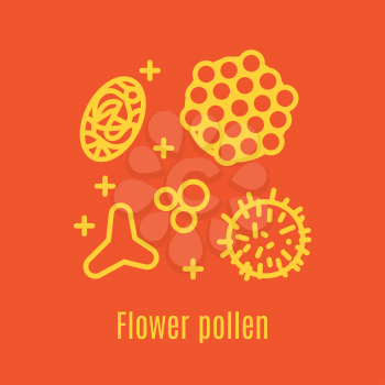 Pollen, a product of bees and beekeeping. A useful organic amino acid. Linear style. Vector illustration