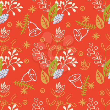 Christmas floral seamless pattern. For invitations,  announcements, scrapbooking,wrapping