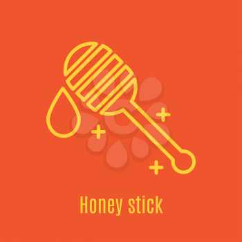 Vector illustration of thin line icon bee honey stick for medicine, apitherapy, beekeeping products, cosmetics, soap. Linear symbol