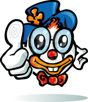  clown cartoon on white background