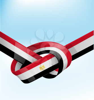  egypt ribbon flag on bue sky background