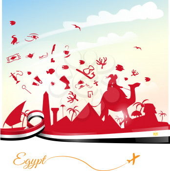 egypt background with flag and symbol