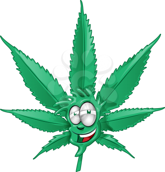 fun marijuana cartoon on white background