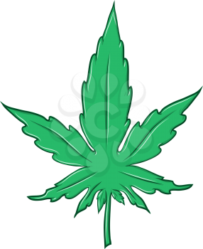 marijuana leaf cartoon isolated on white background 
