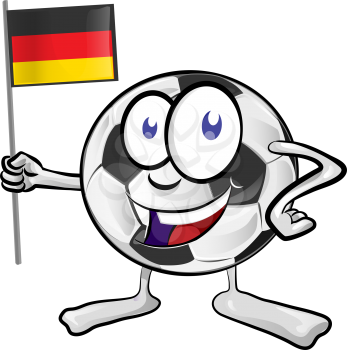 soccer ball cartoon with germany flag