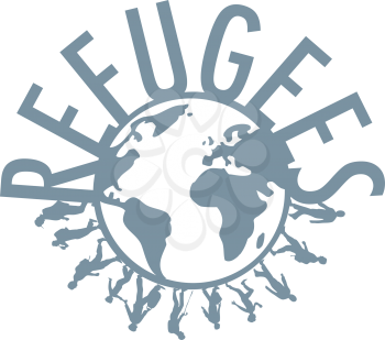 Refugee word concept around the world
