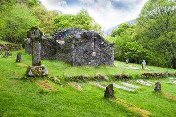 Glendalough.Ruins of the Reefert church,ireland
