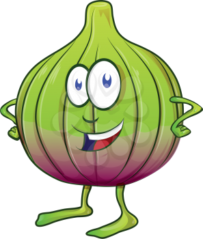 Fig Fruit cartoon mascot character on white background