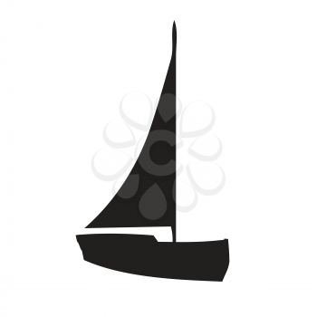 Sailing boat, yacht, rest travel vector illustration