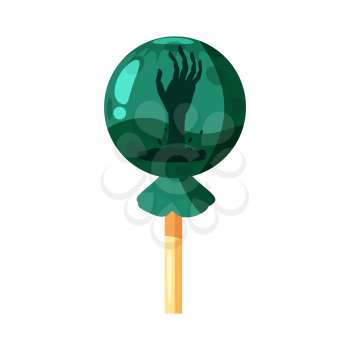 Lollipop Halloween, hard candy, sweets hand dead icon