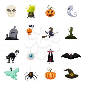 Set of halloween feast, collection of attributes halloween