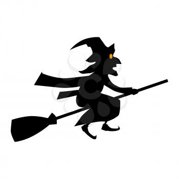 Halloween witch flat single icon. Halloween symbol of fear and danger