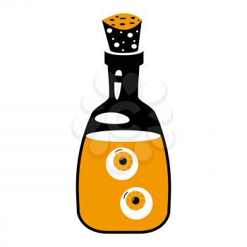 Halloween bottle flat single icon. Halloween symbol of fear and danger