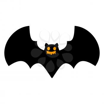 Bat flat single icon. Halloween symbol of fear and danger