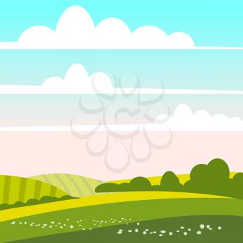 Spring landscape april month. Season banner for calendar pages cover baner poster