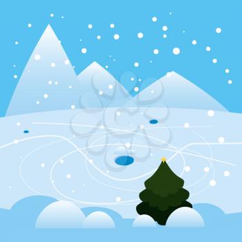 Winter landscape december month. Season banner for calendar pages cover baner poster