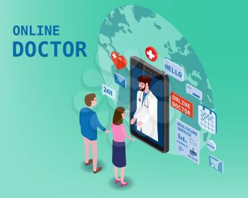 Doctor online isometry healthcare and medical consultation using a smartphone technology