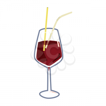 Cocktail Long Island alcohol drinks icon. Summer beverage, vector illustration cartoon style