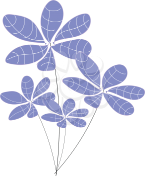 Light violet flowers with white pattern vector illustration on white background.