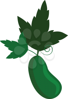 Simple cucumber vector illustration on white background.