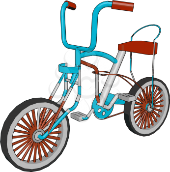 In a cycle a small triangular seat attached to the bicycle frame Spoke is a thin metal spindle connecting the hub to the rim hub is a central part of the wheel vector color drawing or illustration