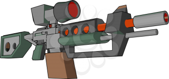 Gun is type of weapon used for kill or destroy enemy It is also used for defense purpose It is has a trigger to operate loaded with bullet vector color drawing or illustration