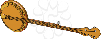 A tanpura is a long-necked plucked string instrument originating from India found in various forms in Indian music vector color drawing or illustration