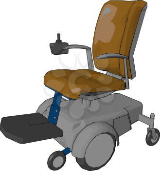 The electric wheelchair useful for not only traditionally mobility impaired person but also for people with cardiovascular and fatigue based conditions vector color drawing or illustration
