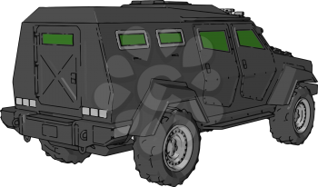 A different four wheeler jeep like vehicle used for unarmored purpose vector color drawing or illustration