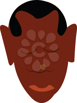 An image of a man with dark brown skin tone with a buzz hair cut vector color drawing or illustration