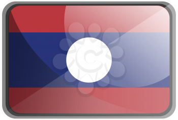 Vector illustration of Laos flag on white background.