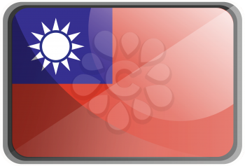 Vector illustration of Taiwan flag on white background.