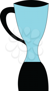 A blending machine with blue jug and black body vector color drawing or illustration 