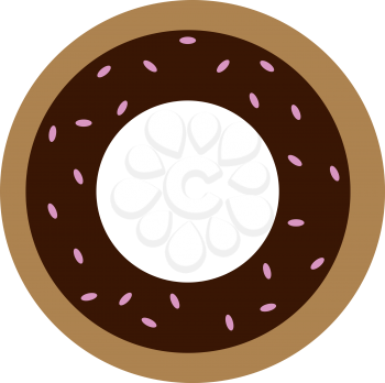 A sweet treat of chocolate doughnut with sprinkles vector color drawing or illustration 