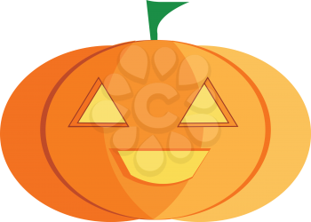 Halloween decoration of Jack o lantern vector color drawing or illustration 