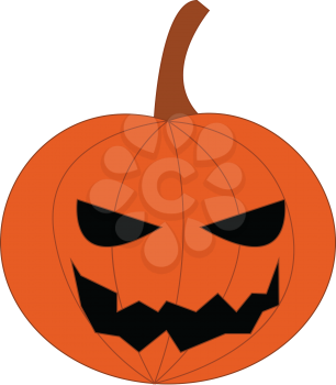 Jack o lantern halloween decoration craved from pumpkin vector color drawing or illustration 